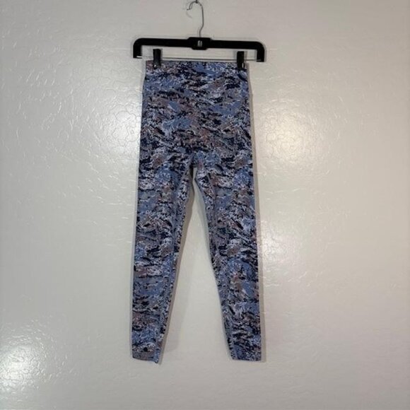 Vitality Leggings Womens Small Blue Camo Athletic Workout Yoga High Rise Print - Picture 1 of 8